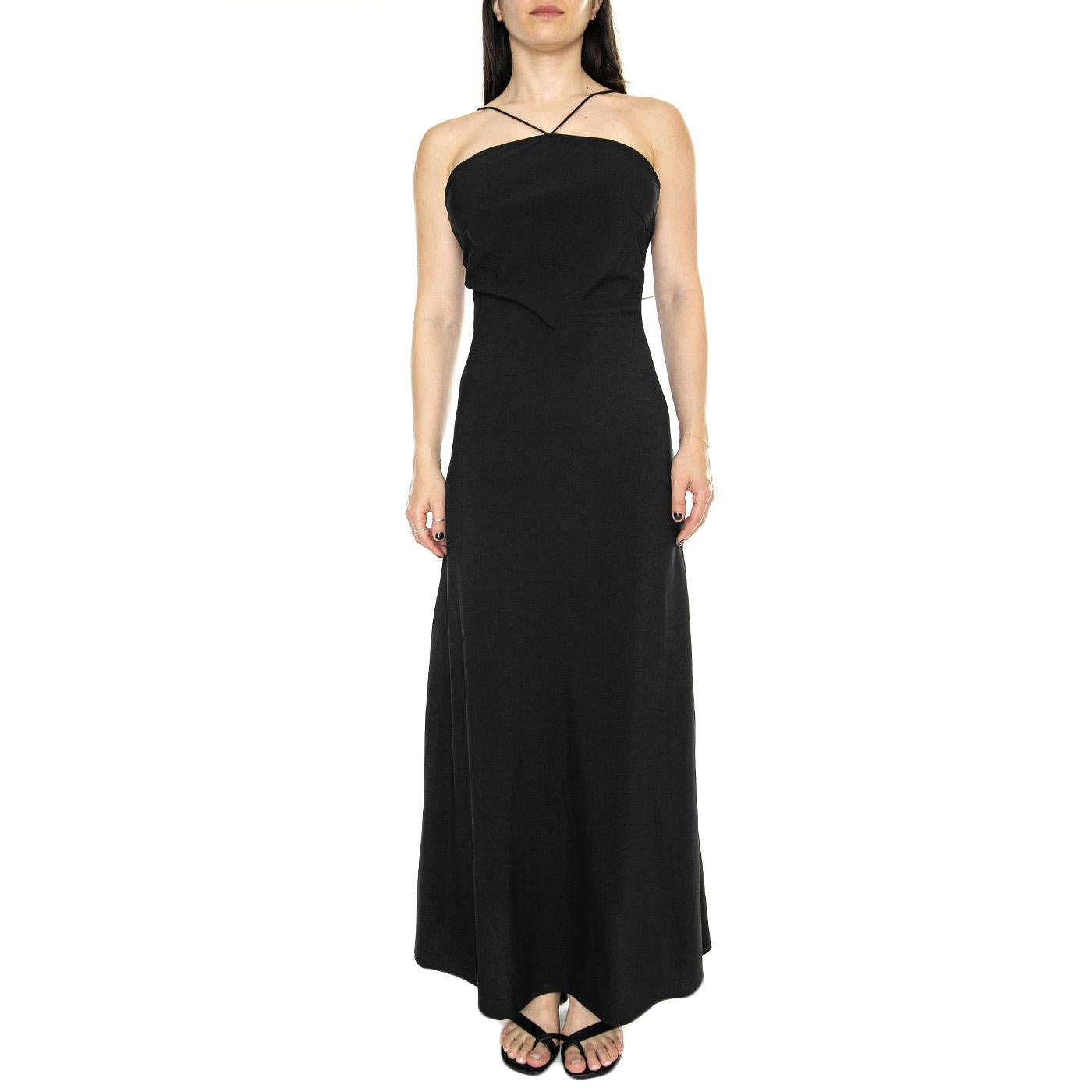 Vestido Largo Halter Negro - Abito Donna Nero 41W/11283  WILD PONY 