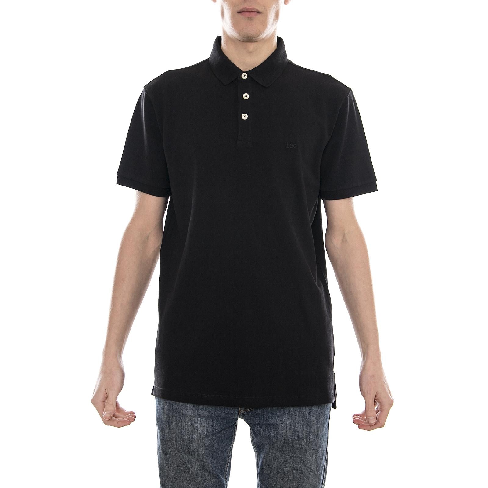 PLAIN PIQUE POLO BLACK L62XRL01  LEE 