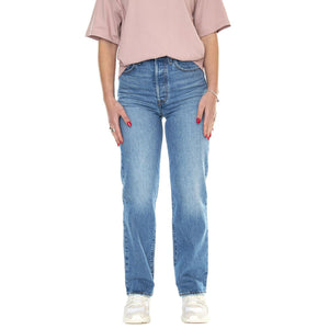 Ribcage Straight Ankle Dance Around Med Indigo Worn In - Pantaloni Denim Jeans Donna Blu 72693-0177  LEVIS 