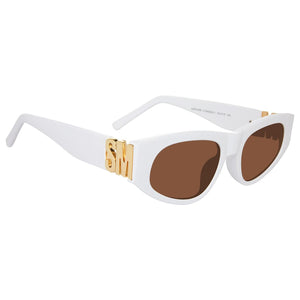 Adriane/S White Ivory Solid Brown - Occhiali da Sole Bianchi SMAX17180  STEVE MADDEN 