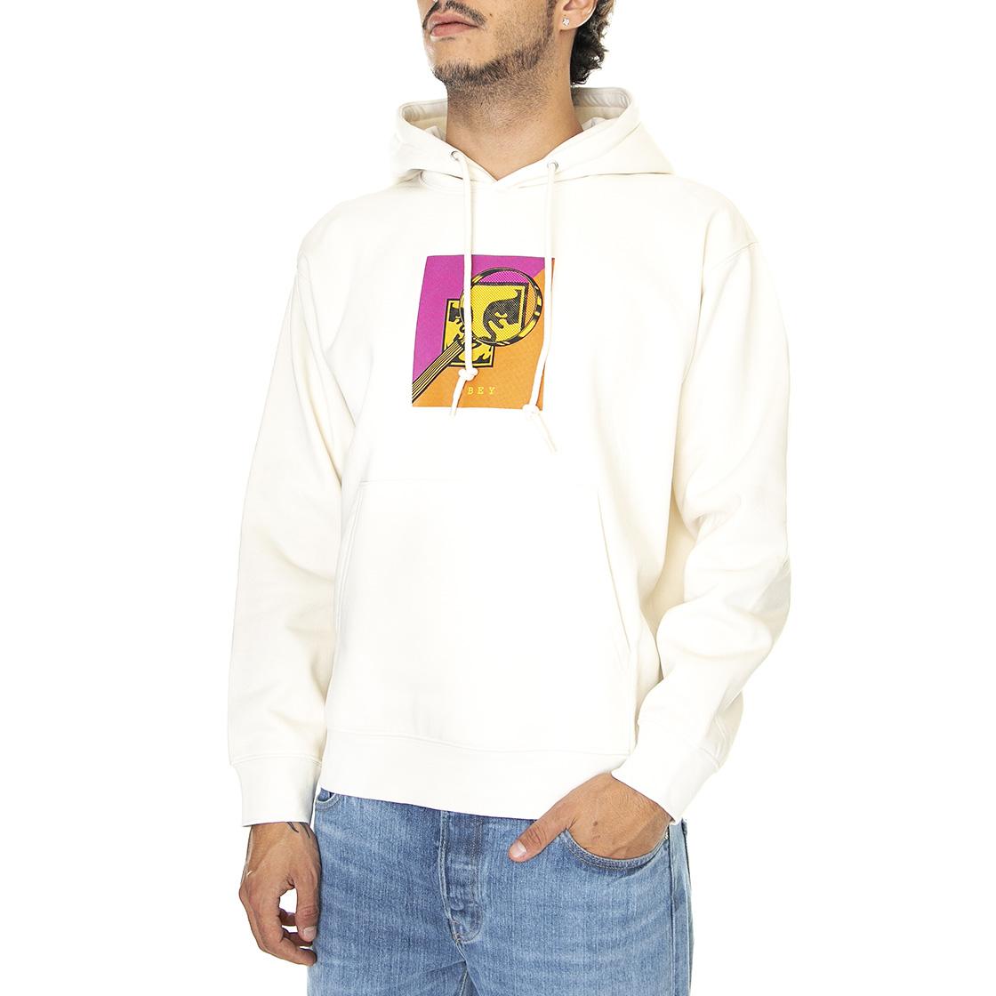 Obey Maginify Premium Hood Fleece Unbleached - Felpa con Cappuccio Uomo Beige 112843154-UBL  OBEY 
