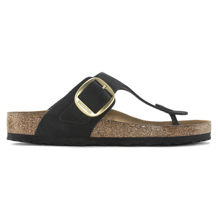 W' Gizeh Big Buckle Black Nubuck Leather - Sandali Donna Neri 1024019  BIRKENSTOCK 