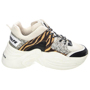 Track Tiger - Scarpe Stringate Profilo Basso Donna Bianche / Multicolore NWSTRACK-TIGER  NAKED WOLFE 