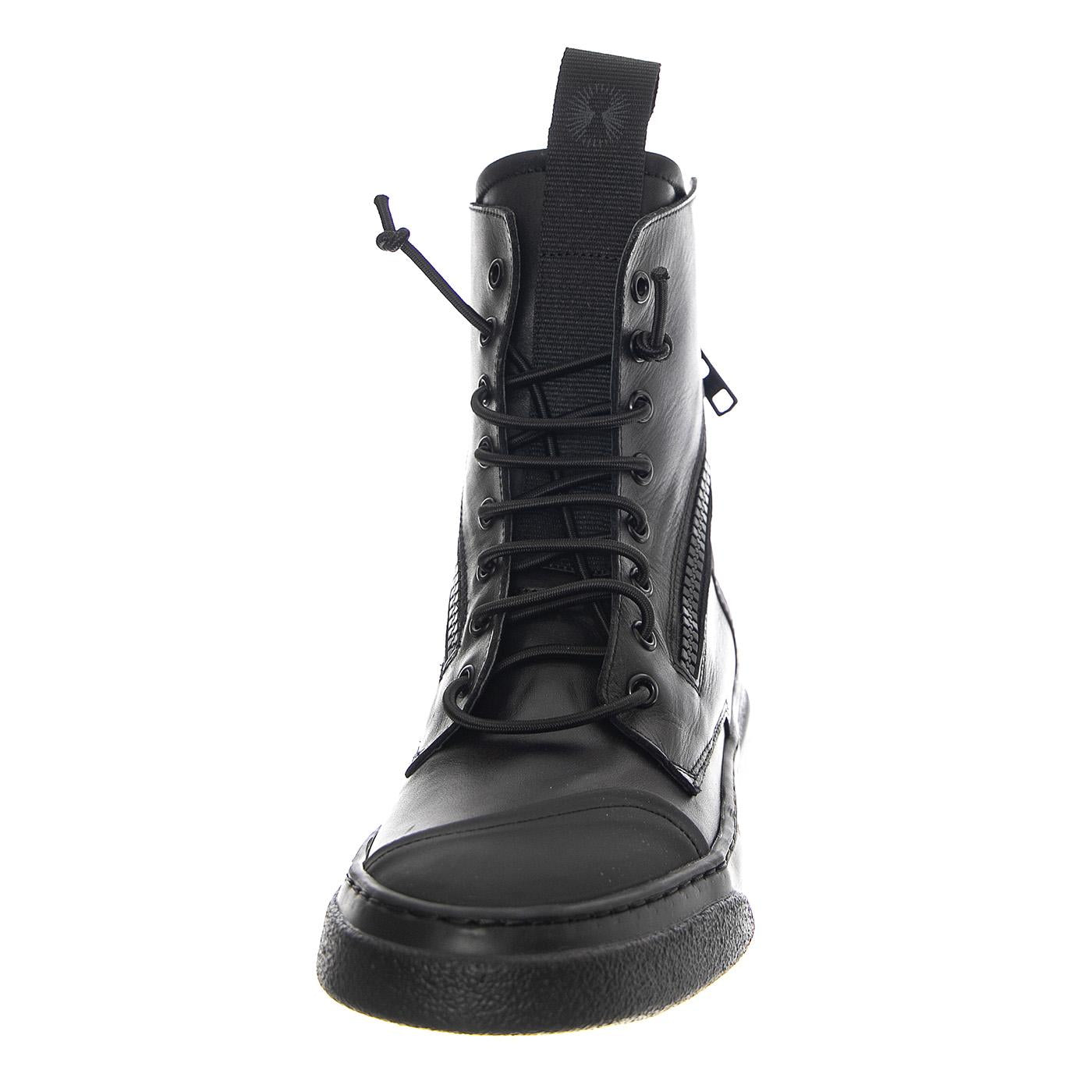 M' Break Nappa Black / Black Sole - Stivali Stringati Uomo Neri BOMBREAK-NAPPA.BK  BRUNO BORDESE 