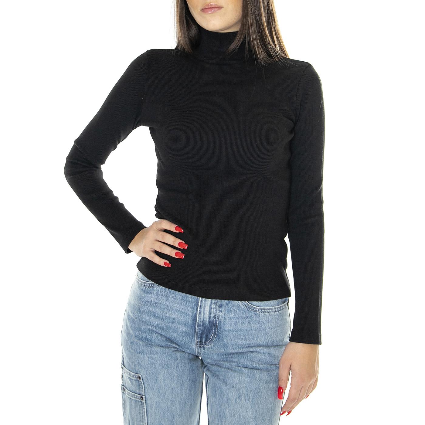 Black Rib Aine L/S Top - Maglietta Maniche Lunghe Donna Nera WTP00148  THINKING 