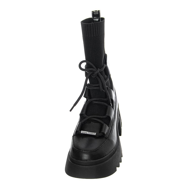 Womens Hierarchy Black Lace-Up Boots SMSHIERARCHY-BLK  STEVE MADDEN 
