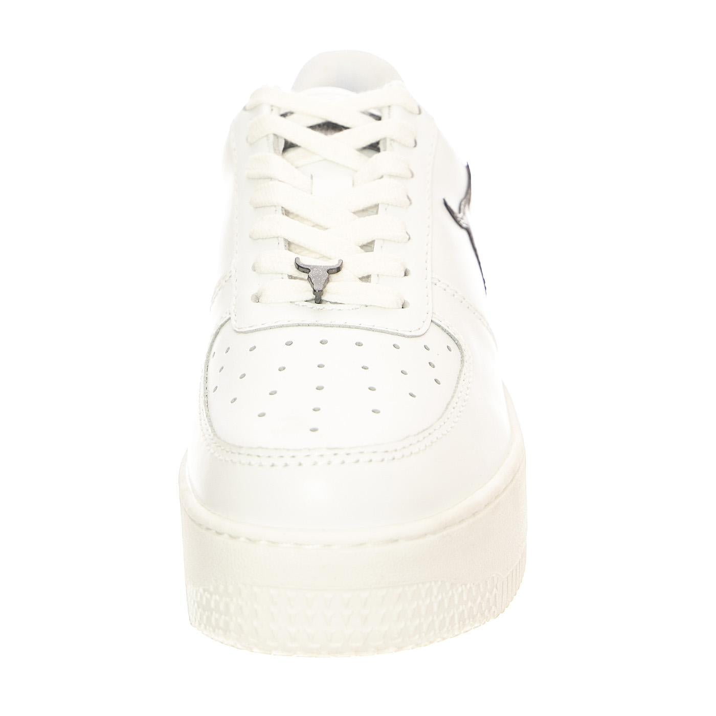 W' Rich White Shoes - Scarpe Stringate Profilo Basso Donna Bianche WHTGUNGLTP  WINDSOR SMITH 