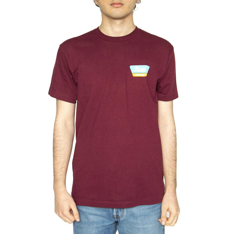 Linwood S/S STT - Maglietta Girocollo Uomo Bordeaux 16172-BRGTL  BRIXTON 