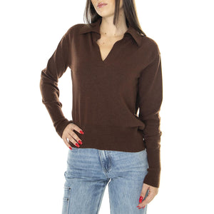 Brown Trash Sheena Knitted Sweater - Cardigan Donna Marrone WKN00170  THINKING 