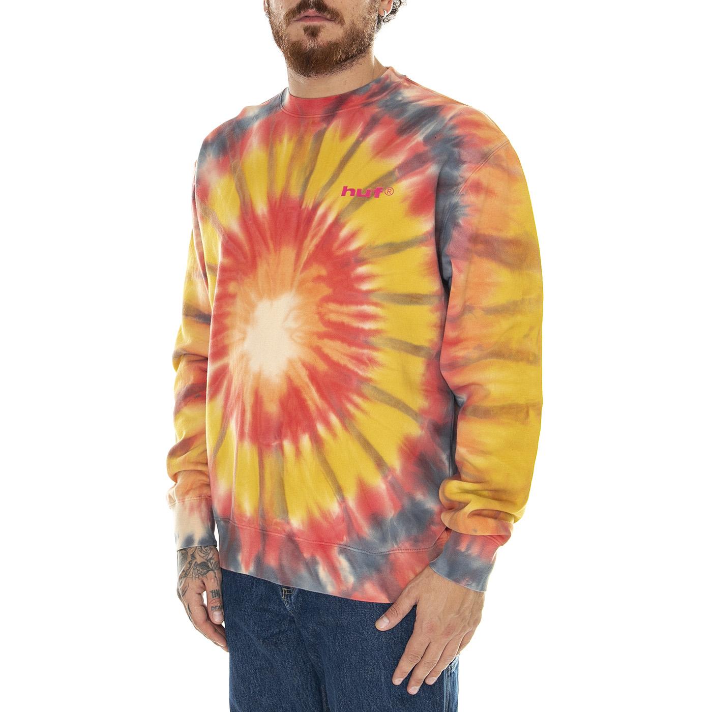 Dye Guy Crewneck Orange - Felpa Girocollo Uomo Multicolore PF00620-ORNGE  HUF 