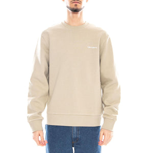 Script Embroidery Sweat Barchan / White - Felpa Girocollo Uomo Beige I034496 3LWXX CARHARTT WIP 