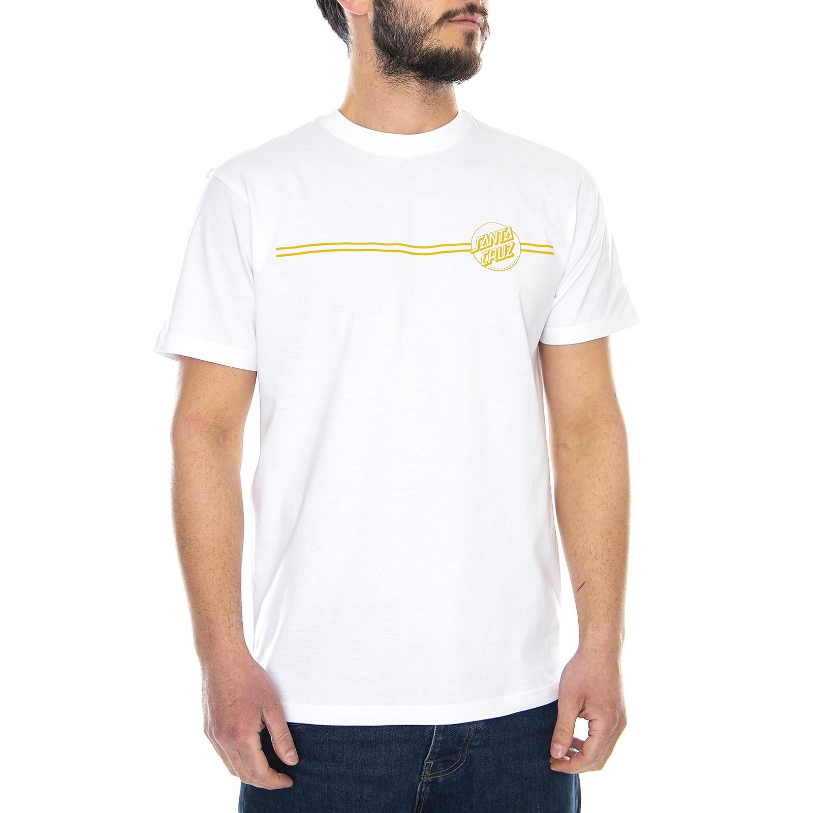 Opus Dot Stripe T-Shirt White  SANTA CRUZ 