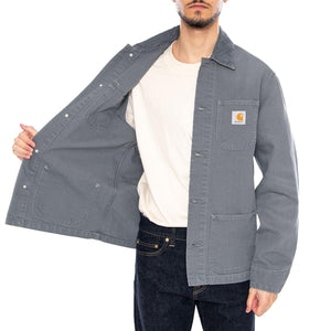 Michigan Coat Cozy Blue / Cozy Blue - Giacca con Bottoni Uomo Blu I034787 3MC4O CARHARTT WIP 