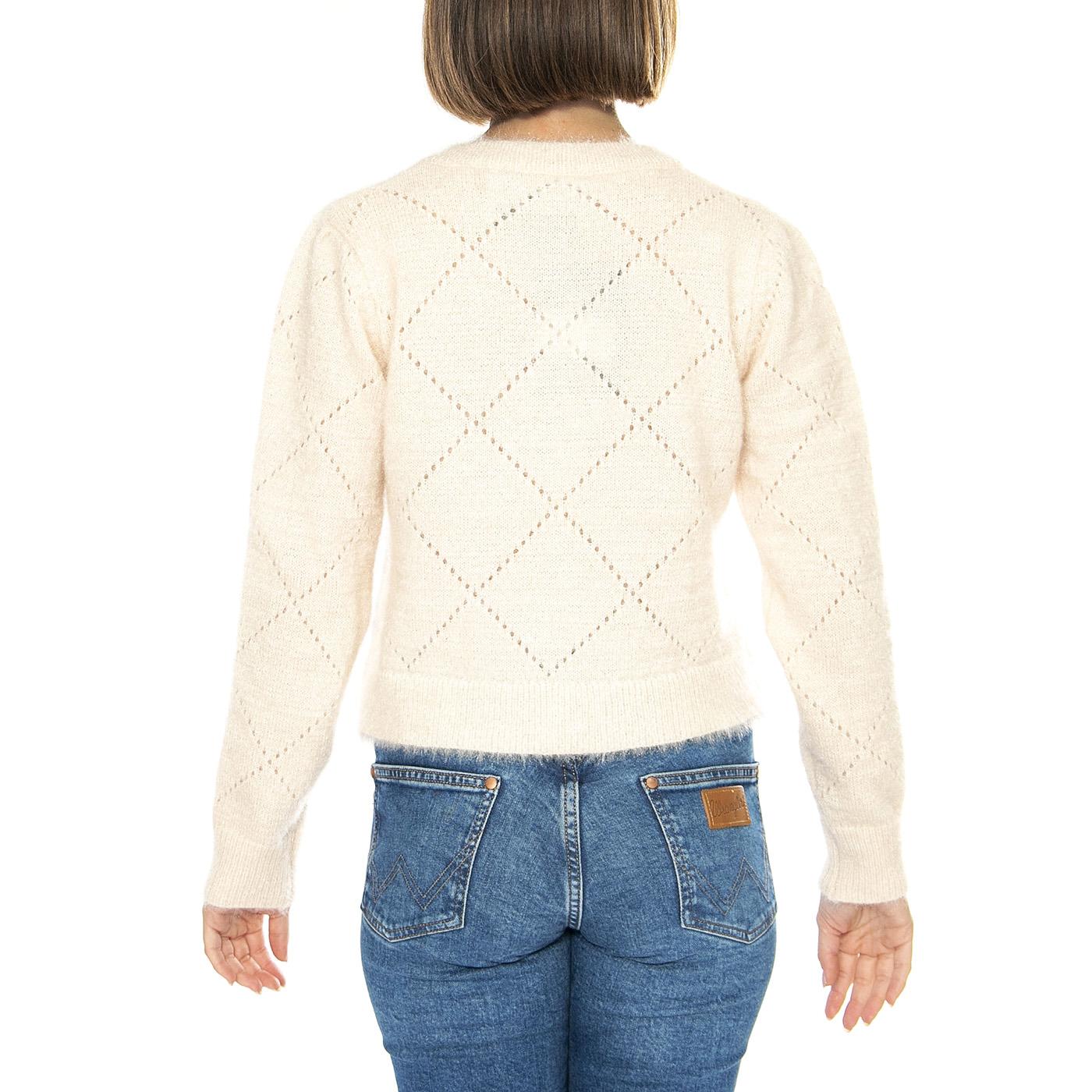 Cárdigan Punto Suave Bianco - Cardigan Donna Bianco 43W/10719  WILD PONY 