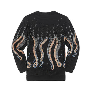 ORANGEBLUE OCTOPUS SPOTTED CREWNECK BLACK 18SOSC05-BLK  OCTOPUS 