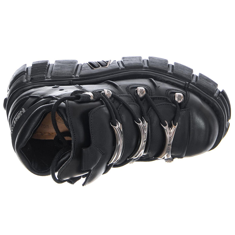 Itali106-C66 Shoes - Black - Scarpe Stringate Profilo Basso Donna Nere NRSM-106-C66  NEW ROCK 