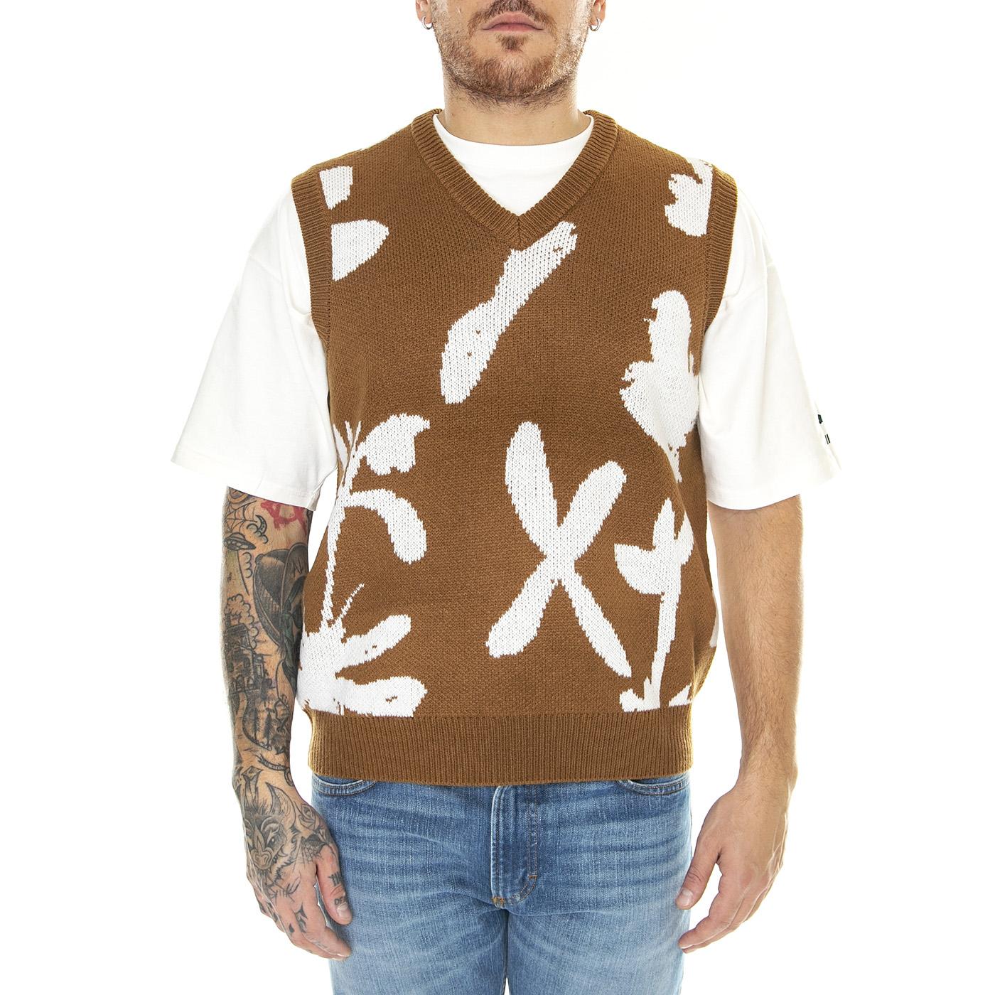 Amir Sweater Vest Catechu Wood Multi - Gilet Uomo Marrone 151000071-CTU  OBEY 