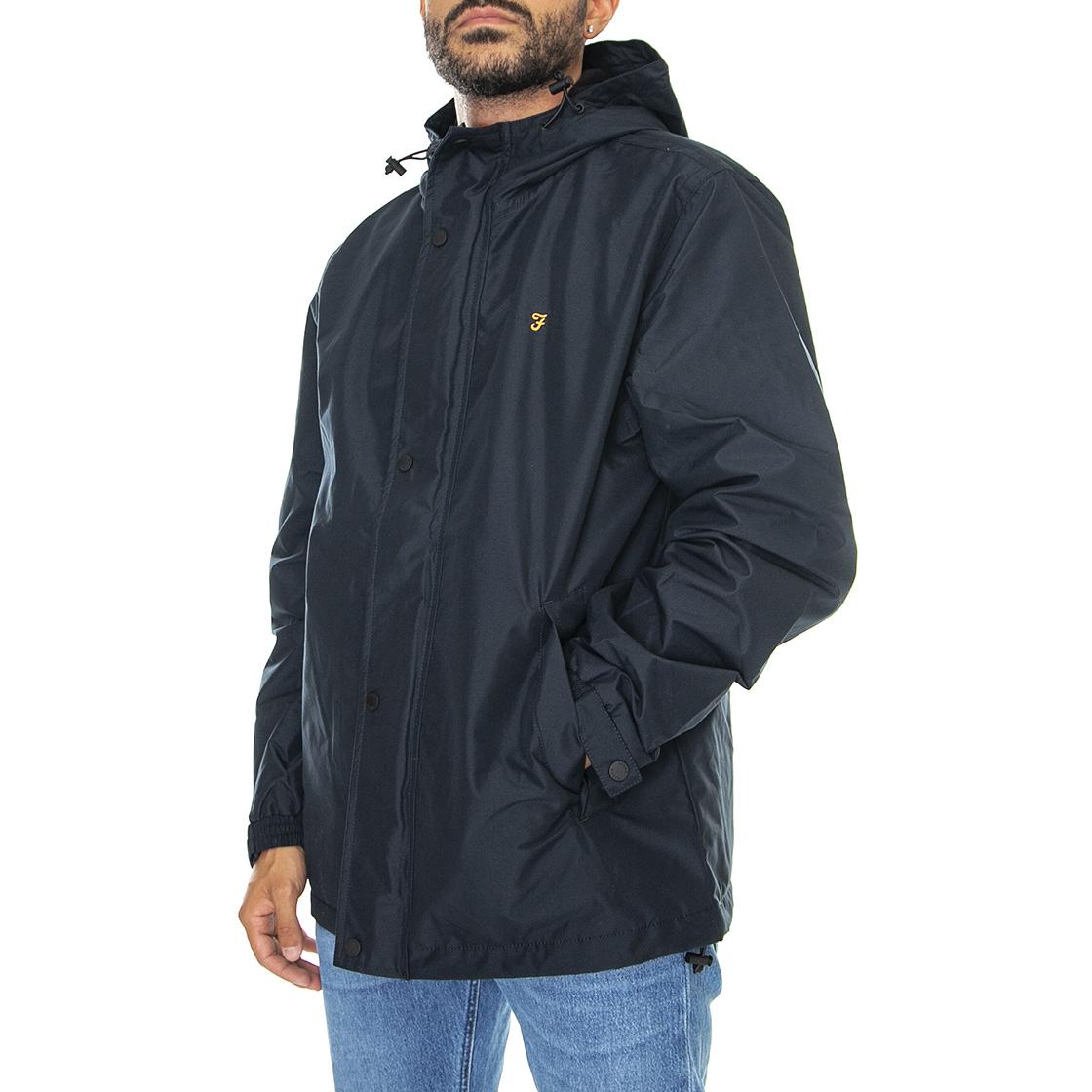 Jones Fleece Lined C True Navy - Giacca Invernale con Cappuccio Uomo Blu F4RFC014-412  FARAH 