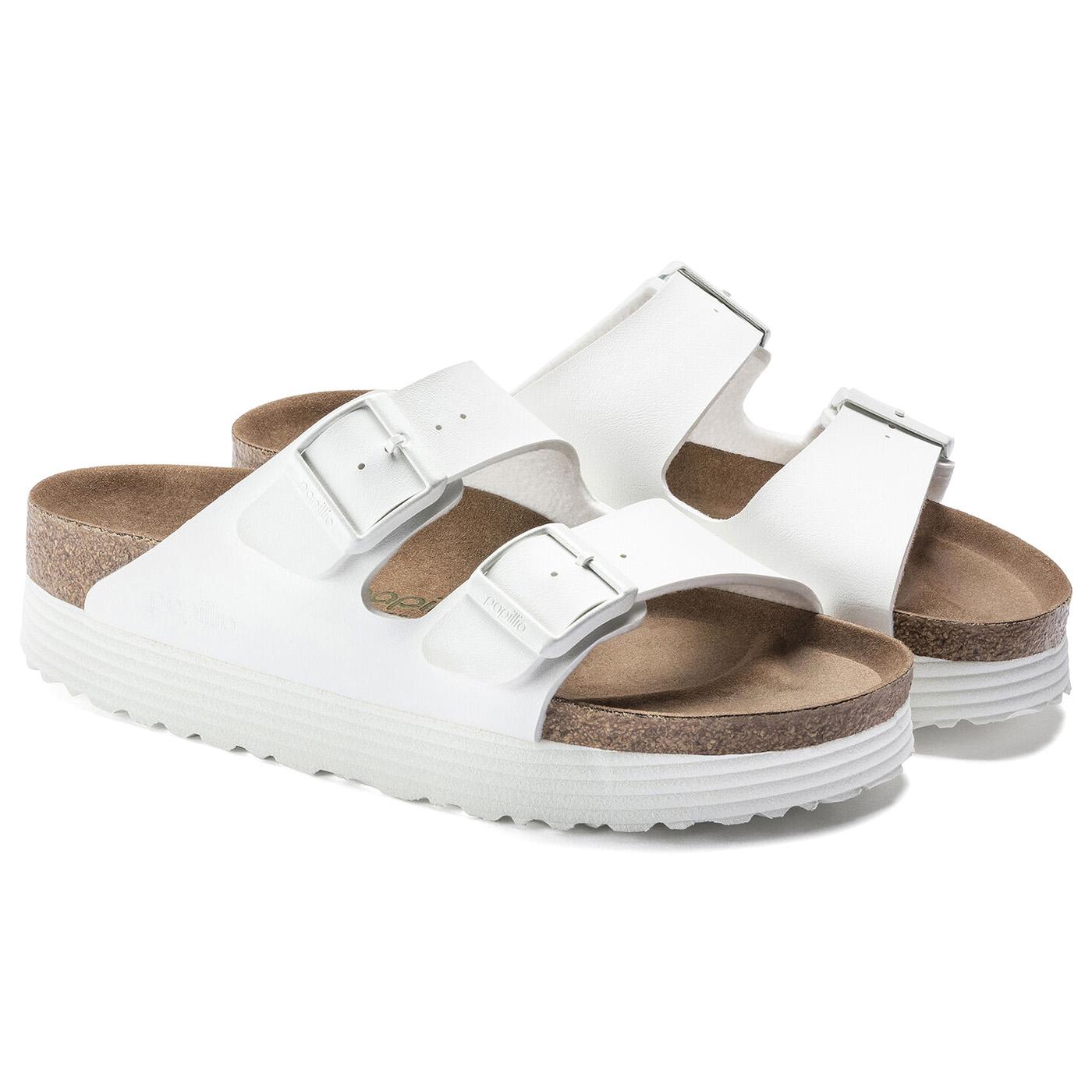 Arizona Grooved White Veg Birko Flor - Sandali Donna Bianchi 1018581  BIRKENSTOCK 