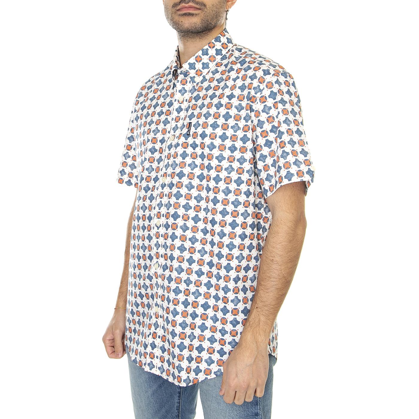 Distressed Retro Print Airforce - Camicia Maniche Corte Uomo Multicolore 63413-023  BEN SHERMAN 