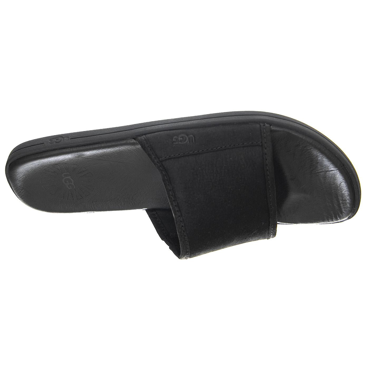 Seaside Slide Black Leather - Sandali Uomo Neri UGMSEASBK1117656M  UGG 