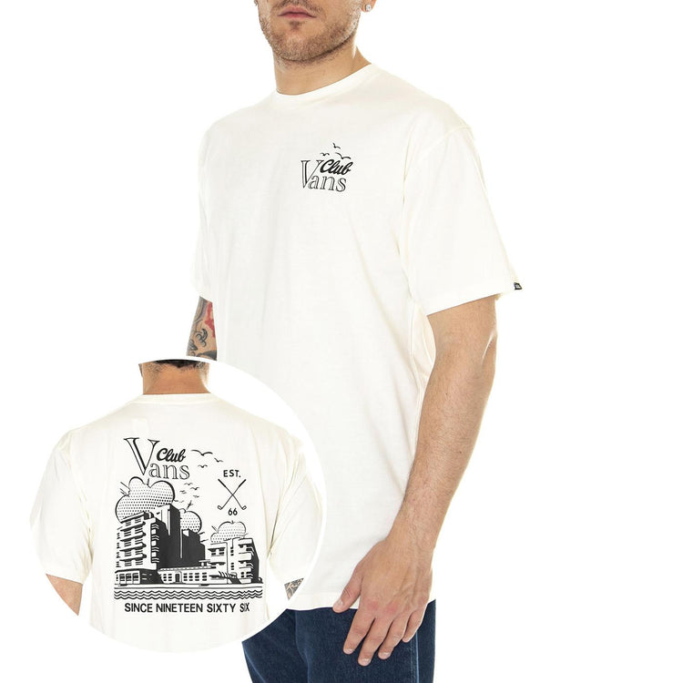 Club Vee SS Tee Marshmallow - Maglietta Girocollo Uomo Beige VN000G5TFS81  VANS 