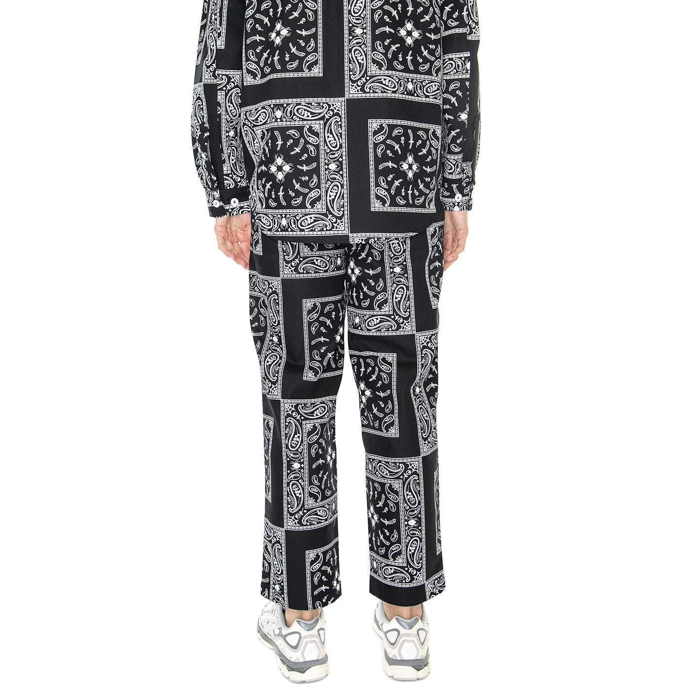 M' Bandana Chino Pant Black - Pantaloni Uomo Neri / Multicolore PNT0020BLK  DOOMSDAY 