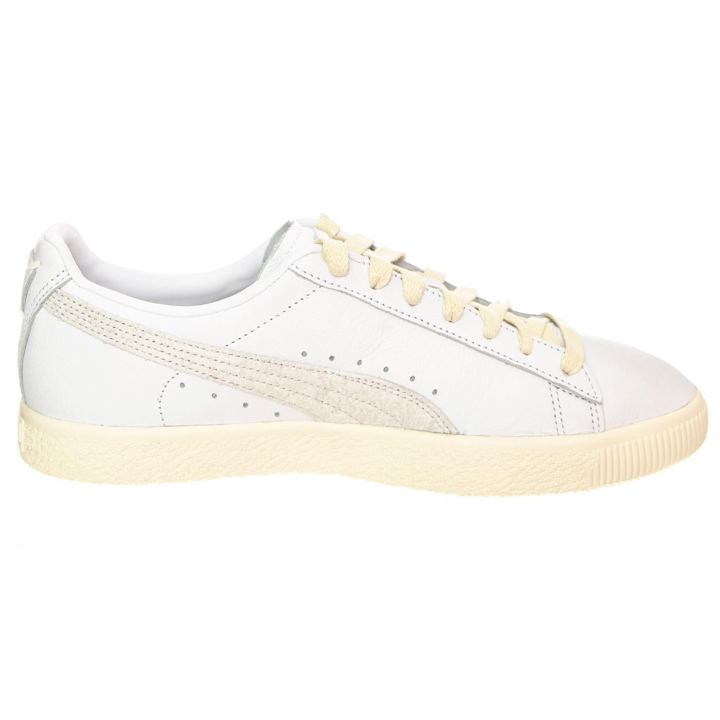 Clyde Base Puma White / Frosted Ivory / Puma Team Gold - Scarpe Stringate Profilo Basso Uomo Bianche 390091-01  PUMA 