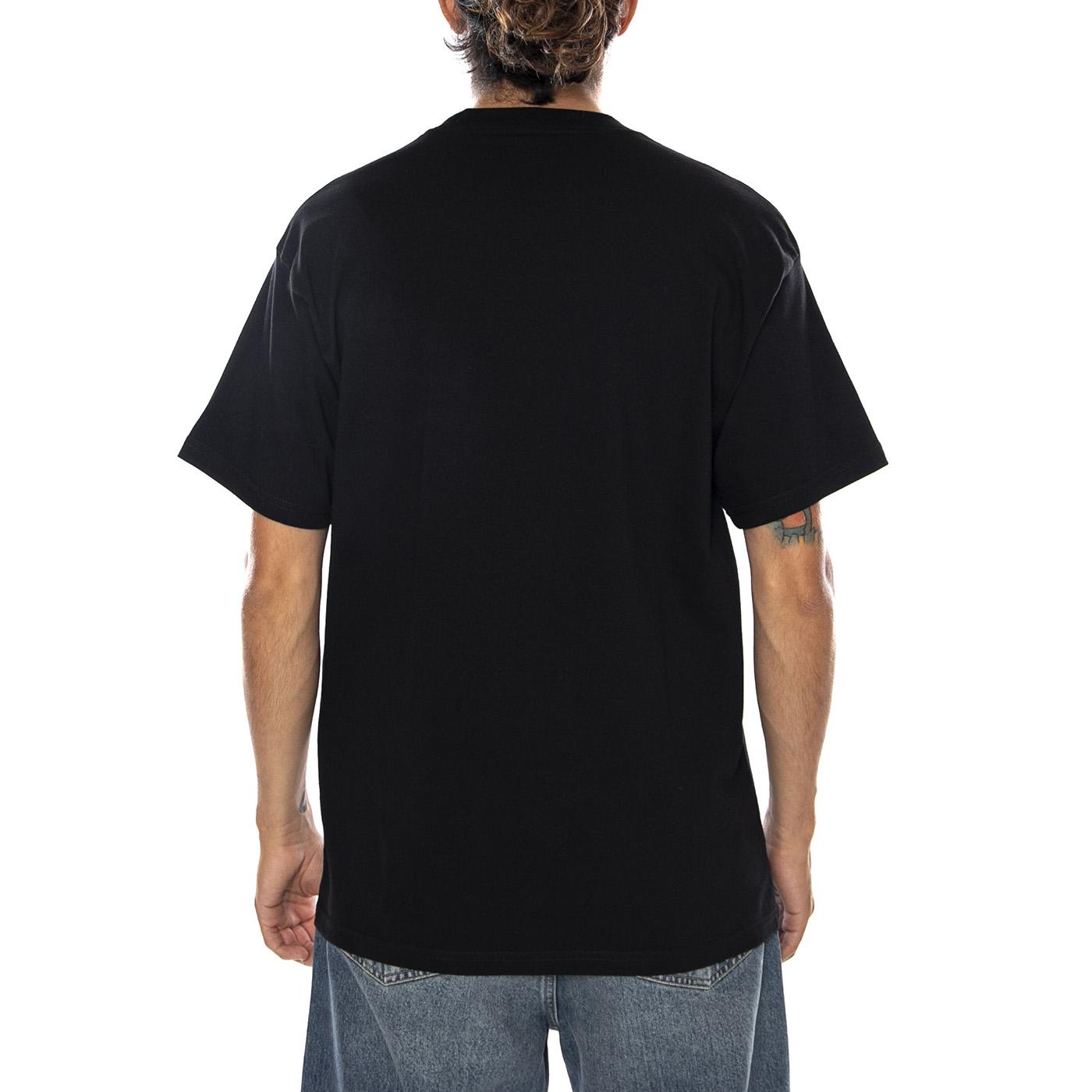 S/S DECK T-SHIRT BLACK - Maglietta Girocollo Uomo Nera I037548 89XX CARHARTT WIP 