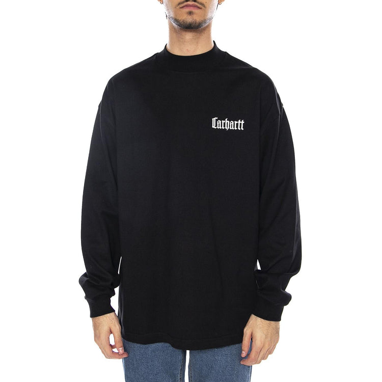L/S Schooling Mockneck T-Shirt Black / Wax - Maglietta Girocollo Maniche Lunghe Uomo Nera I035447.K02XX  CARHARTT WIP 