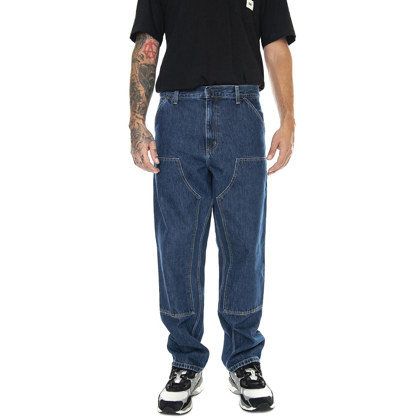 Double Knee Pant Blue / Stone Washed - Pantaloni Denim Jeans Uomo Blu I032699.0106  CARHARTT WIP 