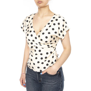 TOP CON ESTAMPADO PUNTO BLANCO Y NEGRO POLKA - Top Donna Pois Bianco 61W/11253 0251 WILD PONY 