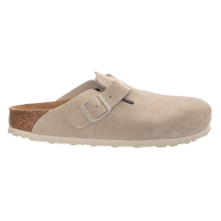 BOSTON SUEDE LEATHER NARROW FIT OYSTER - Sandali Unisex Grigi 1031662 OYT BIRKENSTOCK 