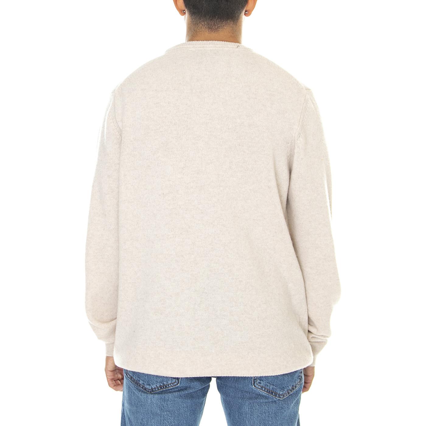 Crew Neck Lambswool Blend Jump Taupe Marl - Maglione Girocollo Uomo Beige KN921VF-W823  LYLE & SCOTT 