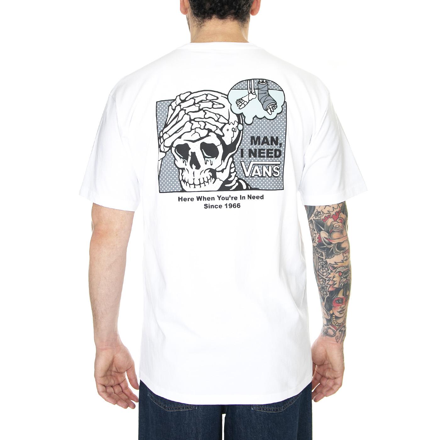 Cast S/S White - Maglietta Girocollo Uomo Bianca VN0007FRWHT1  VANS 