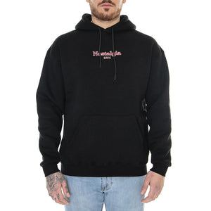 Nos Outline Hoodie Black - Felpa con Cappuccio Uomo Nera W22H-OUTLINE-BLK  USUAL 