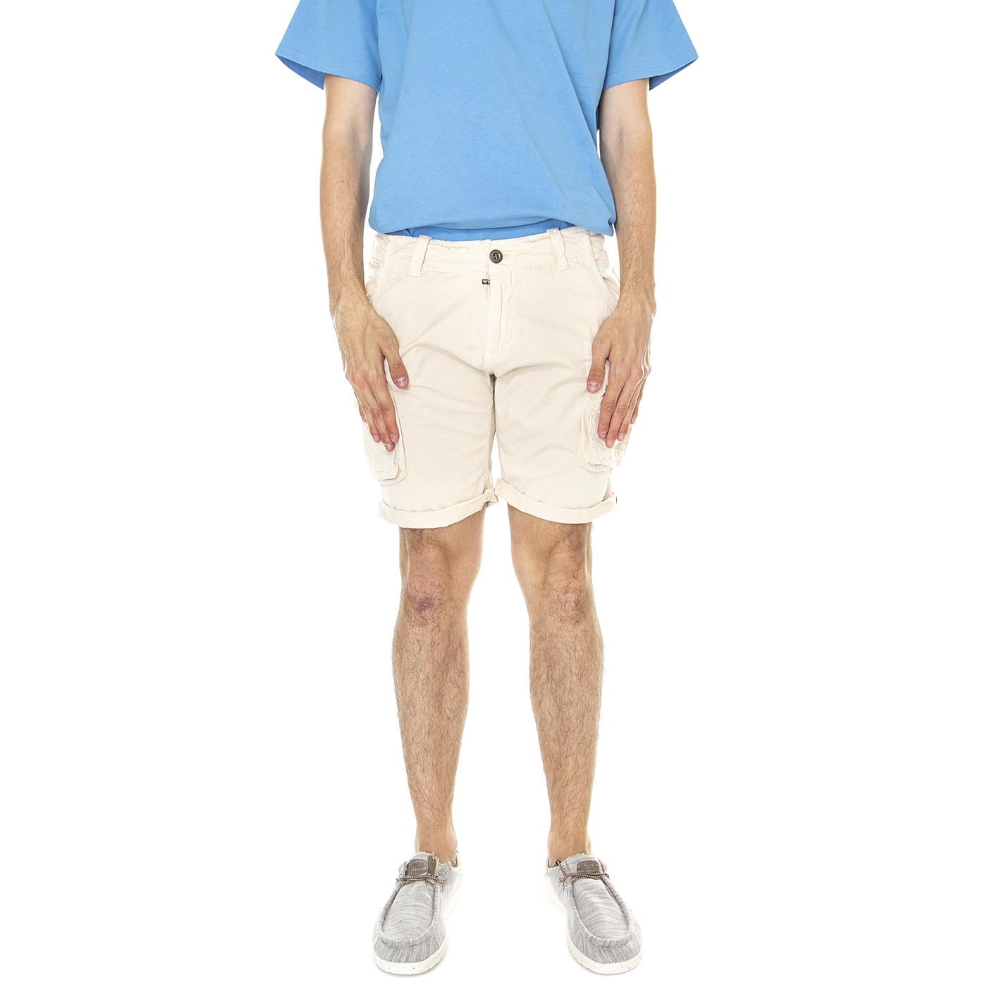 M' Crew Short Jet Stream White - Bermuda Uomo Beige 176203-578  ALPHA INDUSTRIES 