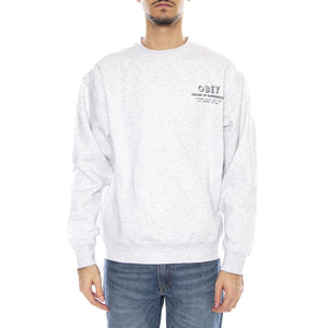 OBEY House of Subversion Fleece Heather Grey -- Felpa Girocollo Uomo Grigia 112864195 HEA OBEY 