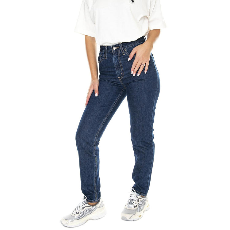 80s Mom Jean Running Errands Dark Indigo Flat Finish - Pantaloni Denim Jeans Donna Blu A3506-0008  LEVIS 