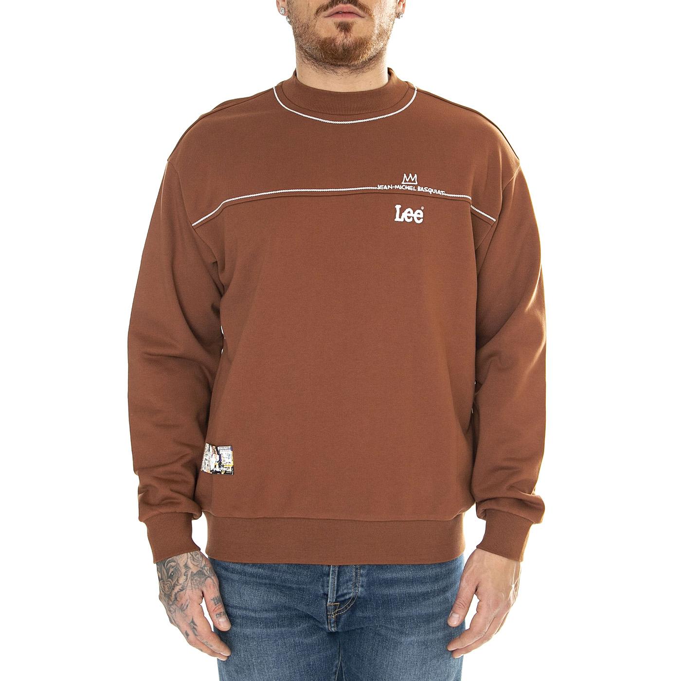 JMB Preinted Sweatshirt Nutshell Brown - Felpa Girocollo Uomo Marrone 112359246  LEE 