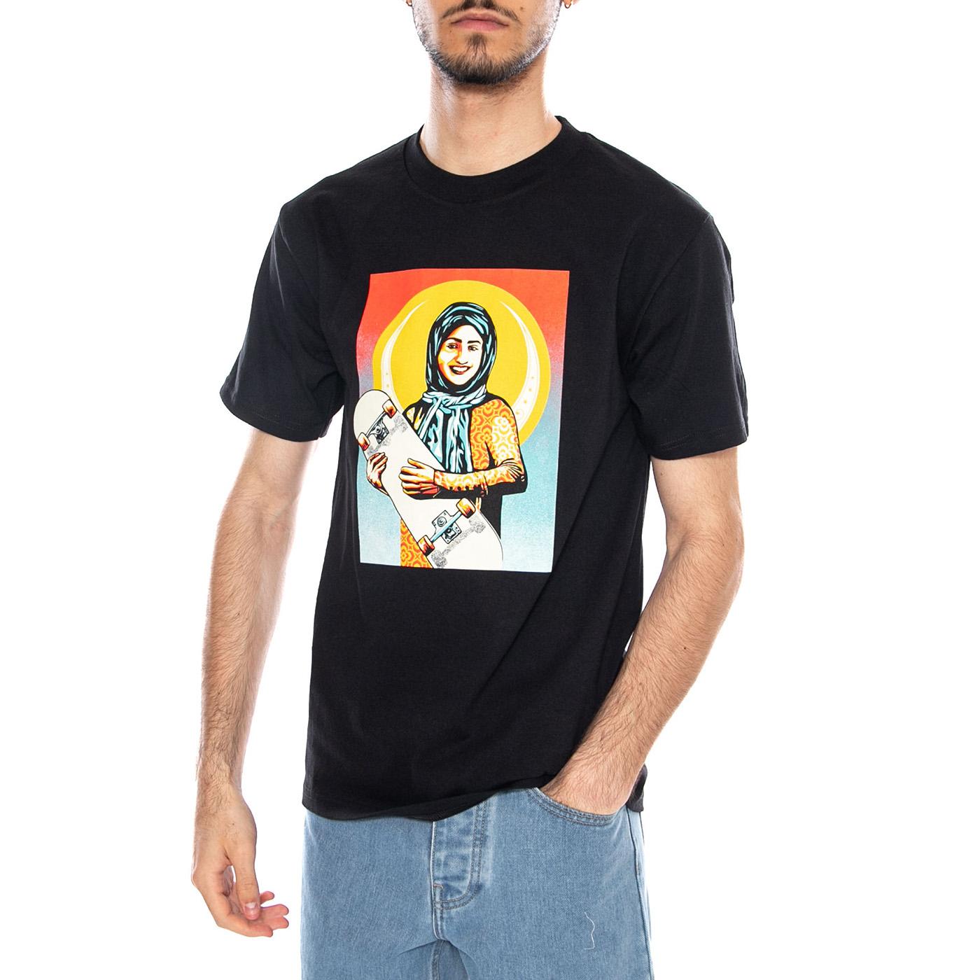 Skateistan / Obey Tee - Maglietta Girocollo Uomo Nera 165264402 BLK OBEY 