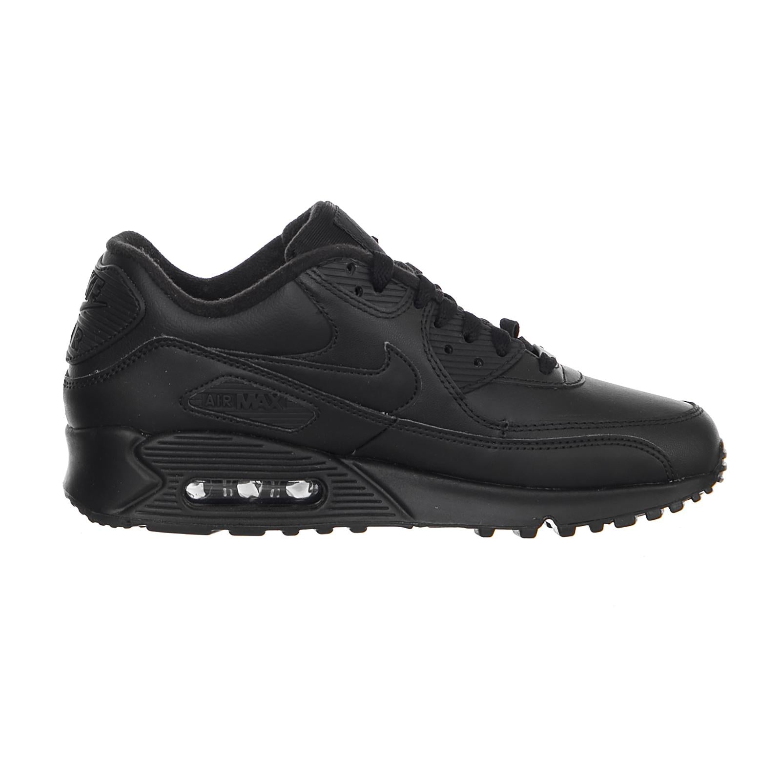 Men s Nike Air Max  90 Leather Shoe BLACK/BLACK 302519-001  NIKE 