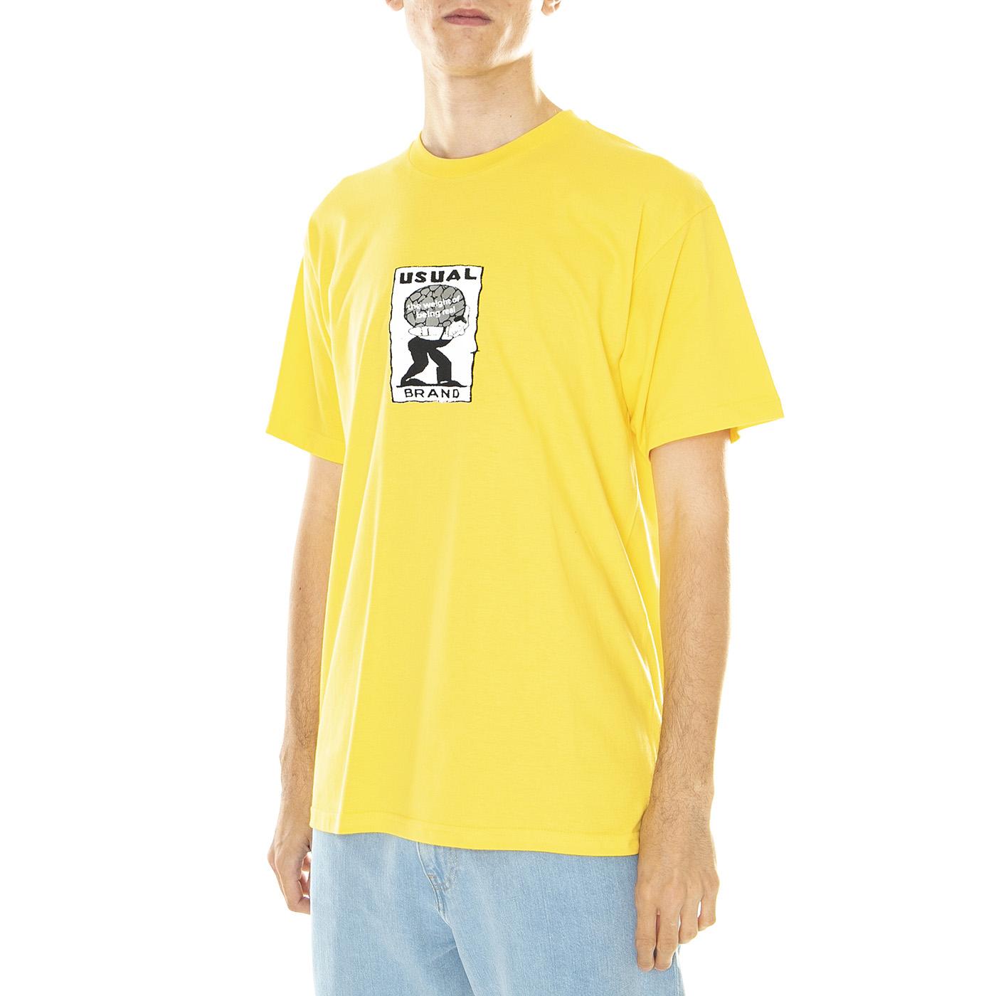 M' S/S Real T-Shirt Yellow - Maglietta Girocollo Uomo Gialla S23TREAL-YLW  USUAL 