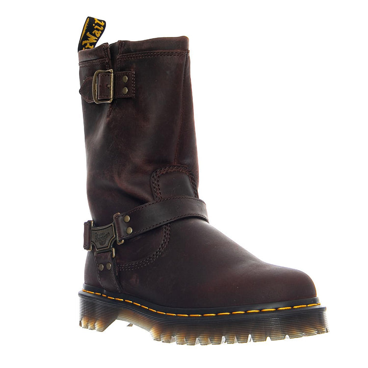Anistone Hi - Dark Brown / Burnished Waxy Pull Up WP - Stivali Donna Marroni 31901201 . DR.MARTENS 