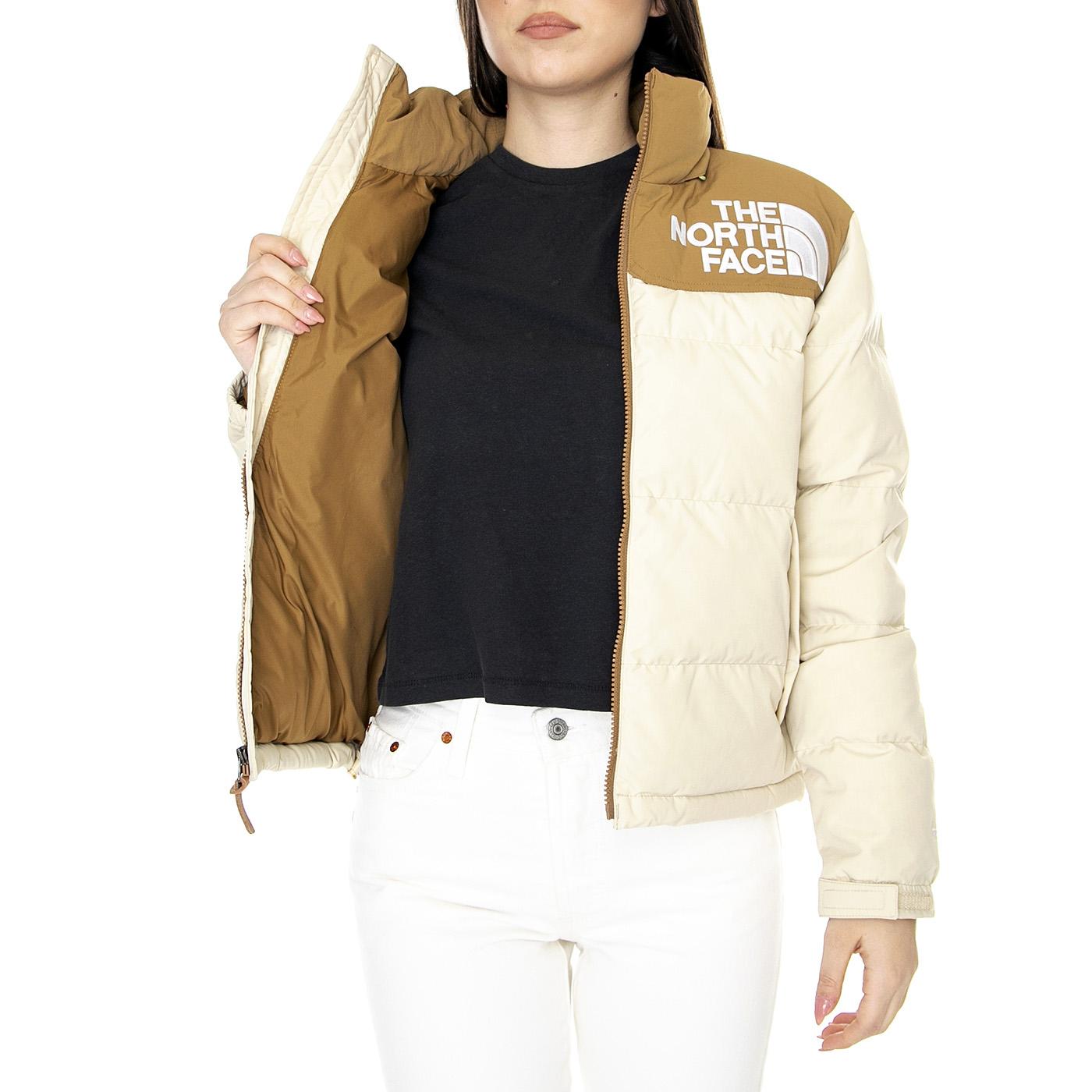 W 92 Low-Fi Hi-Tek Nuptse Jacket Gravel / Utility Brown - Giacca Donna Beige NF0A82ROQK11  THE NORTH FACE 