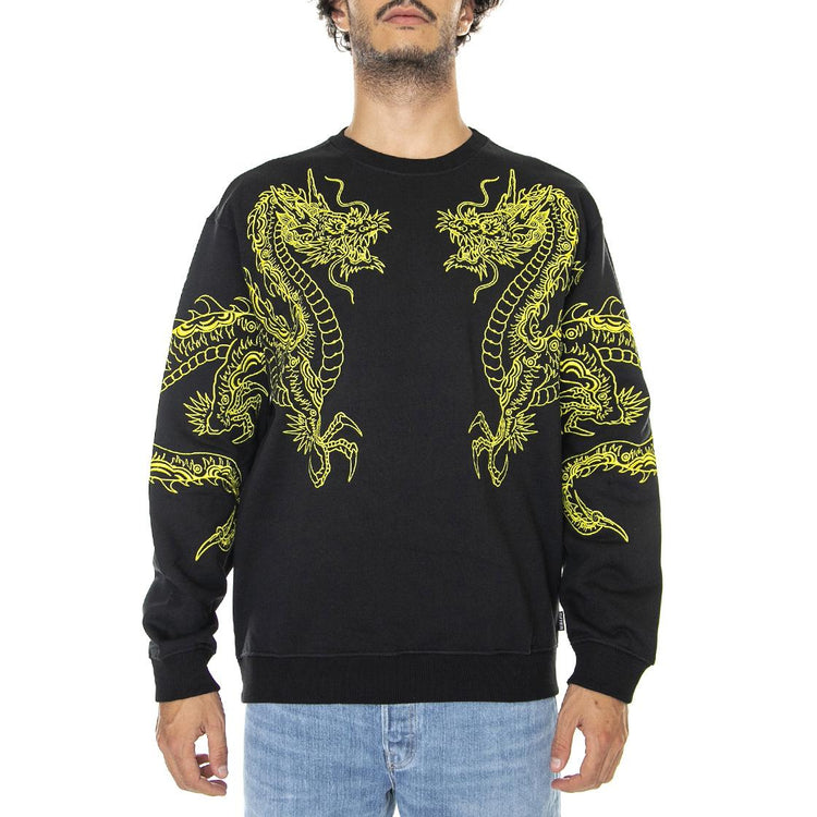 Dragon Crewneck Black - Felpa Girocollo Uomo Nera 22WISC24-BLACK  IUTER 