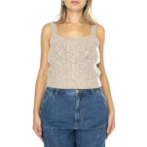 Primrose Cable Tank Oatmeal Heather Marl Neutral - Canotta in Lana Donna Beige A8898-0000  LEVIS 