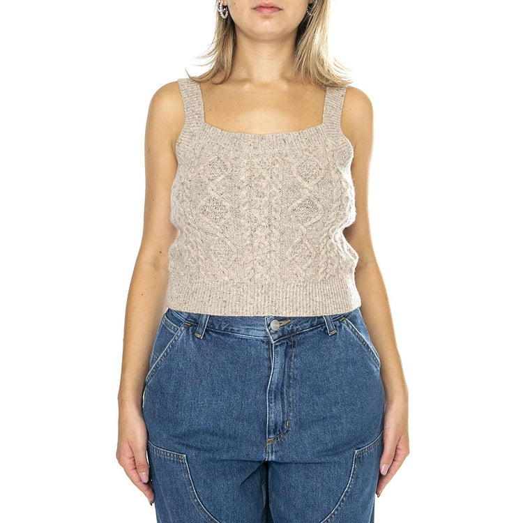 Primrose Cable Tank Oatmeal Heather Marl Neutral - Canotta in Lana Donna Beige A8898-0000  LEVIS 