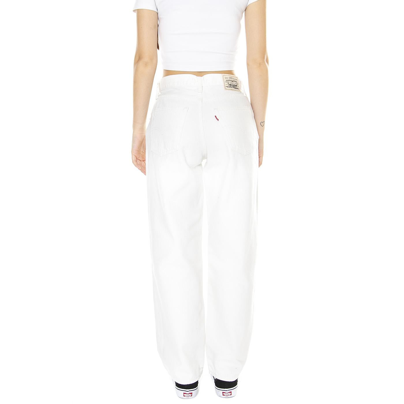 W' Wellthreated Baggy Dad Pale Bloom Neutral - Pantaloni Donna Bianchi A3028-0003  LEVIS 