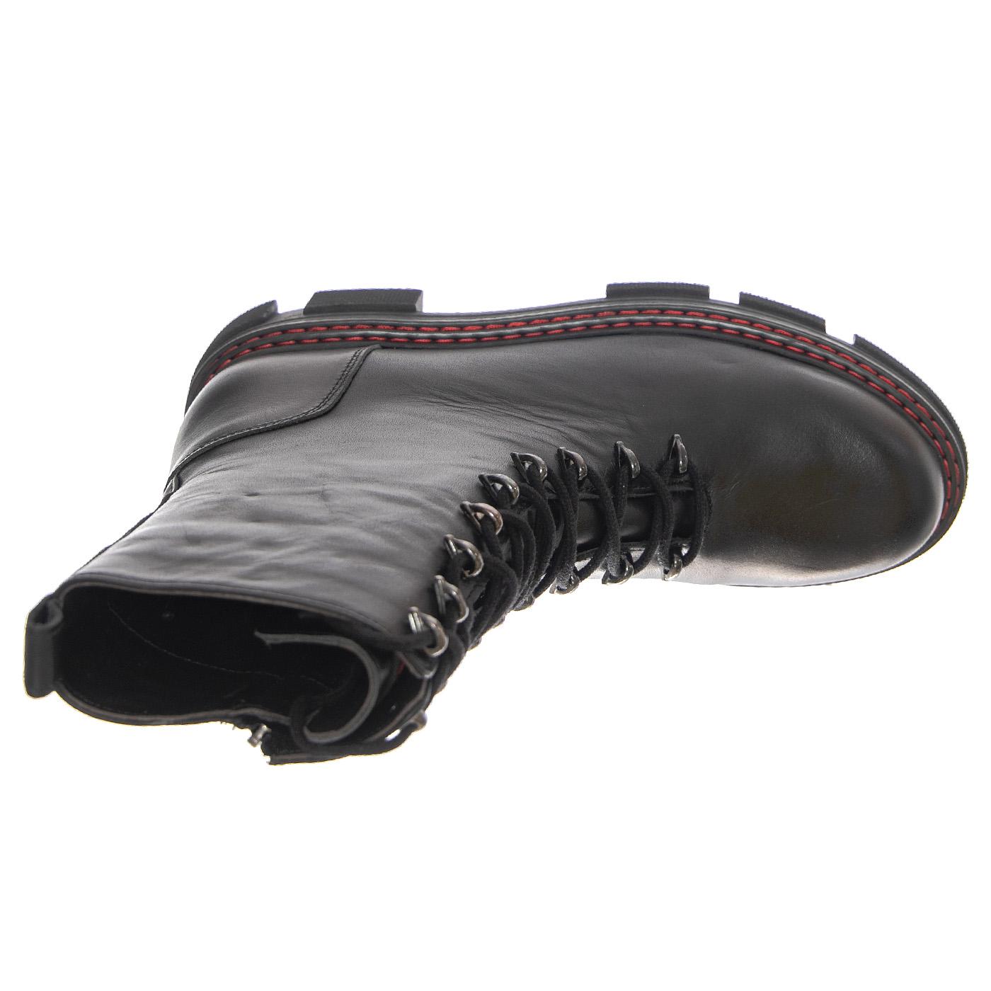 W' Bird Black Red Leather Boots - Stivali Stringati Donna Neri KG-BIRDBLK  KURT GEIGER 